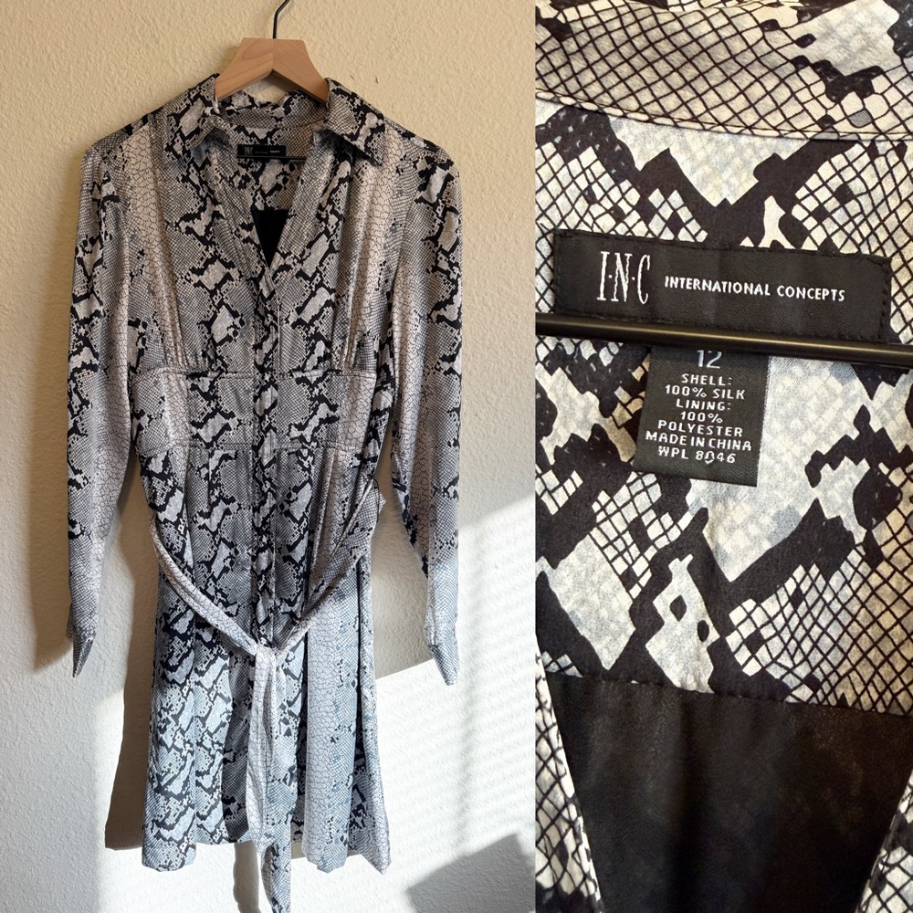 INC International Concepts Snake Print Mini Dress – Size 12